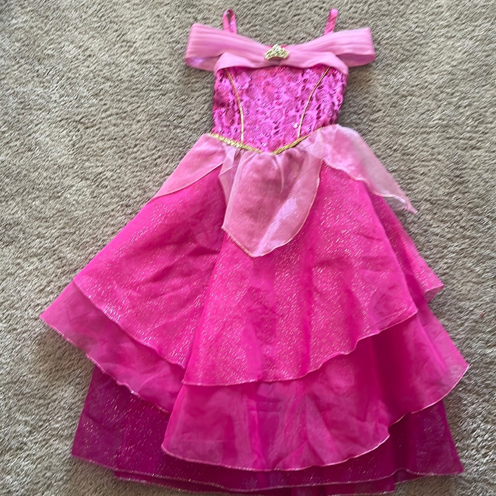 Disneyland princess aurora pink gown purchased at the bippity boppity boutique